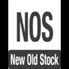 Logo displaying NOS and New Old Stock, representing unused vintage items in original packaging.