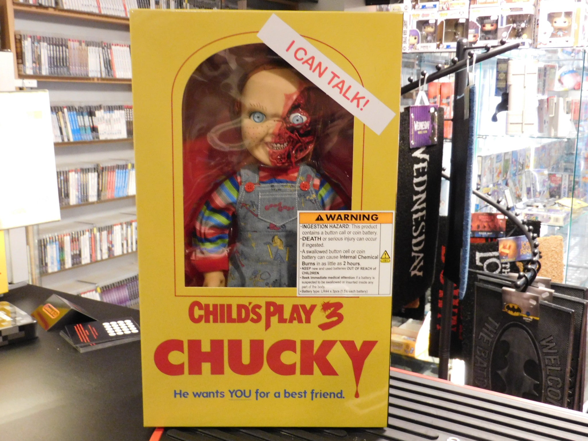 Child´s Play 3 Designer Series Talking Pizza Face Chucky 38 cm