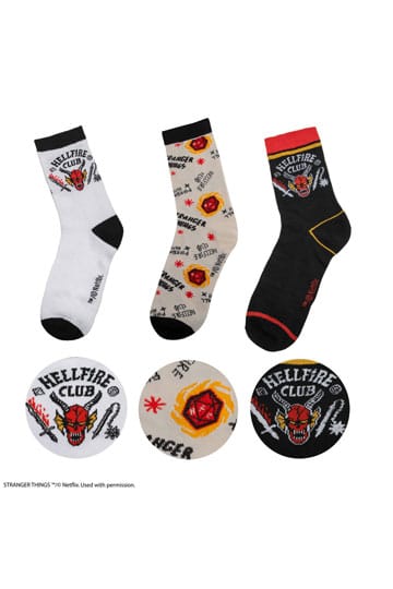 Stranger Things: Hellfire Club Set of 3 Socks