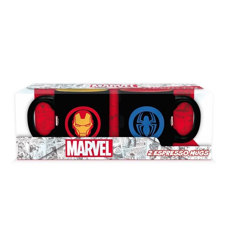 MARVEL - SET 2 MINI-MUGS - IRON MAN / SPIDERMAN