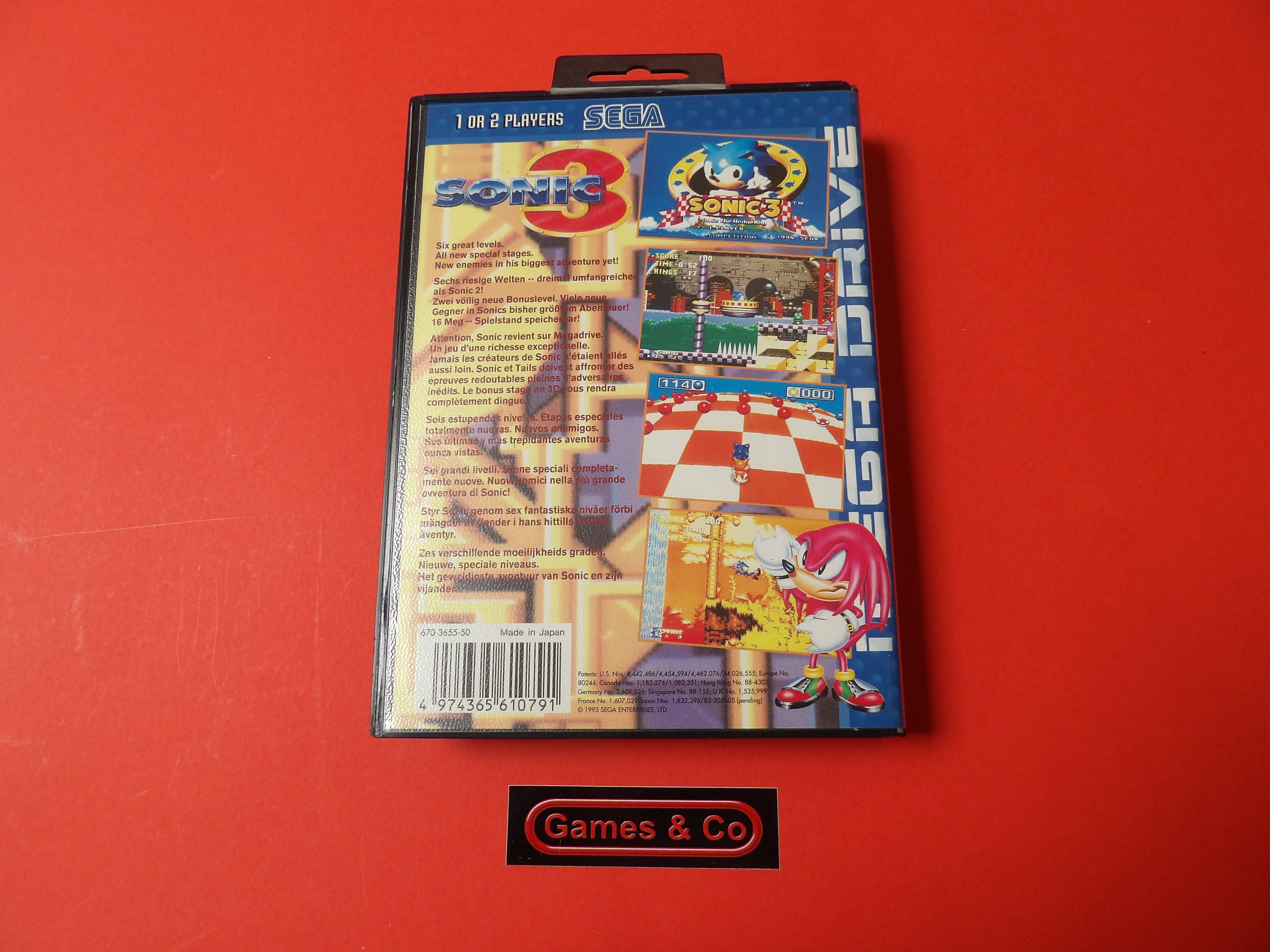 SONIC 3 SEGA MEGA DRIVE
