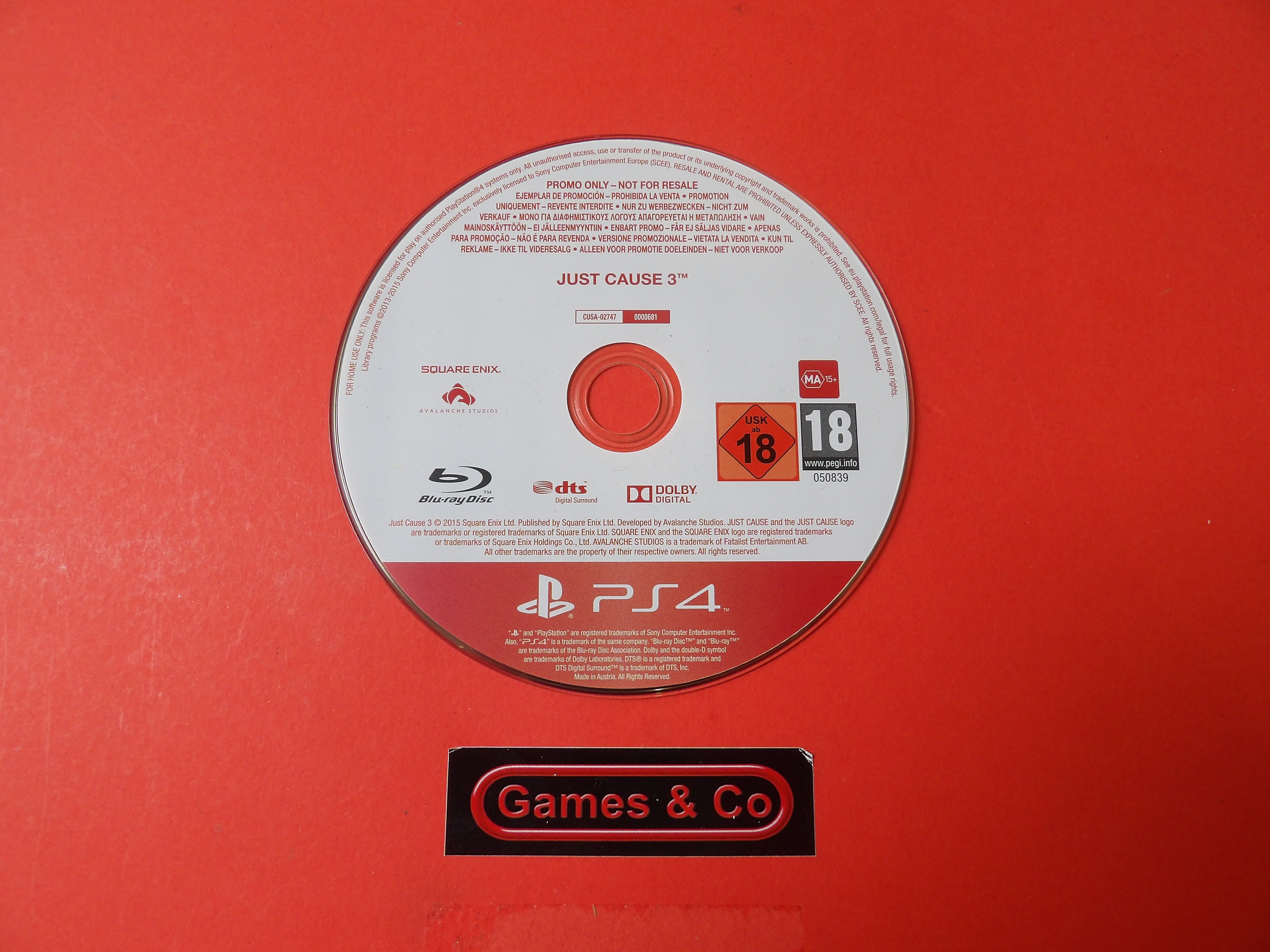 JUST CAUSE 3 PROMO ONLY - PLAYSTATION 4