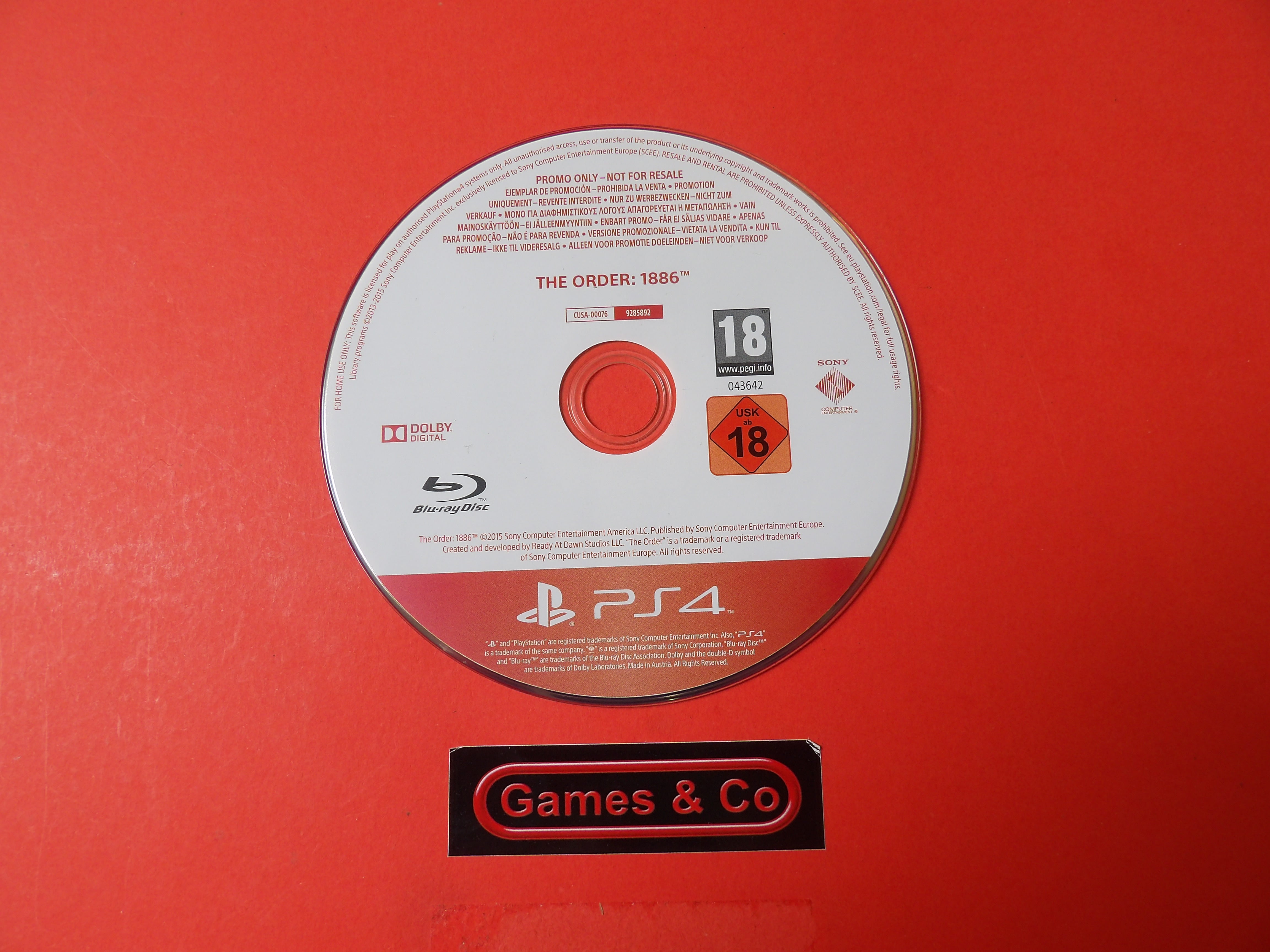 THE ORDER 1886 PROMO ONLY - PLAYSTATION 4
