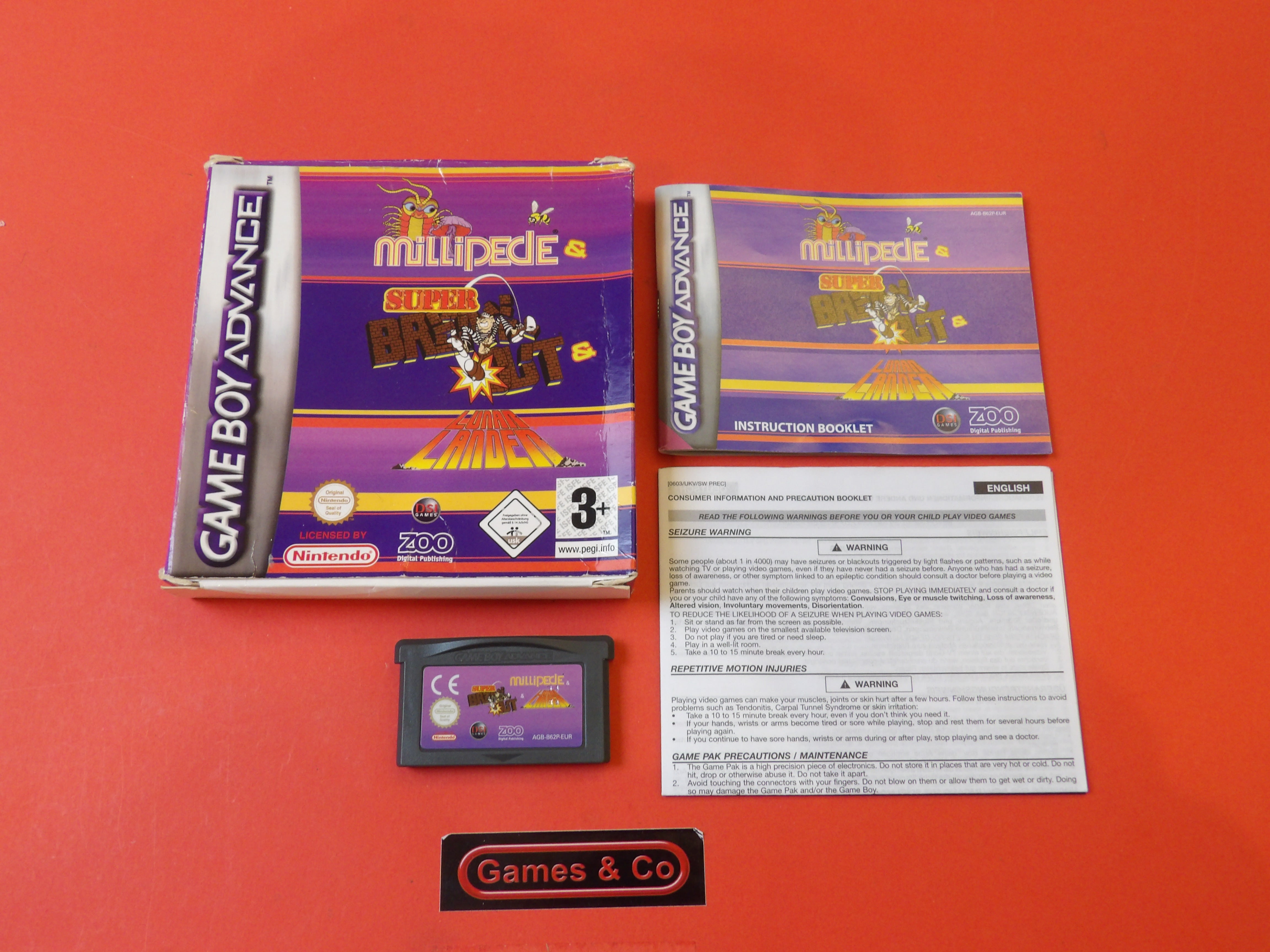 MILLIPEDE/SUPER BREAK OUT/LUNAN LANDEN - GAME BOY ADVANCE