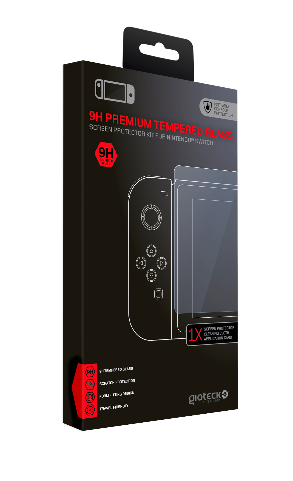 Gioteck - 9H Premium Tempered Glass Screen Protector Kit voor Nintendo Switch