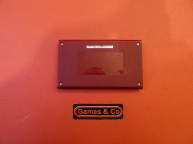 Nintendo Game & Watch Ball device on a red background with Games & Co logo.