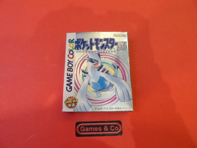 Pokemon Game Boy Color box featuring Legendary Pokemon on display against a vibrant red background.
