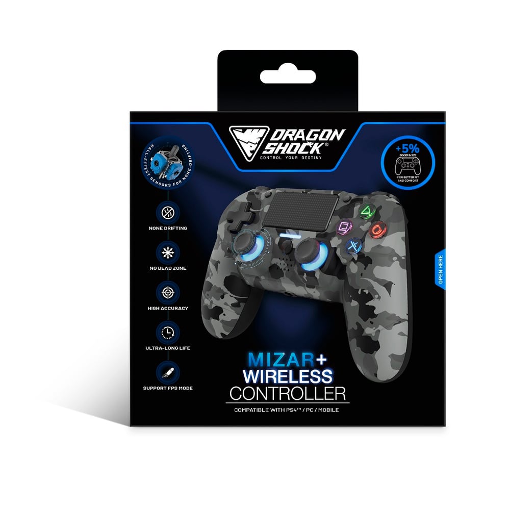DragonShock - MIZAR BT - Draadloze Controller CAMOU - Geschikt voor PS4, PC en Mobile (kopie)