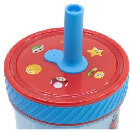 Super Mario - Leuke Emotie Druppel Veilig Silicone Stro Beker (PP) - 370ml
