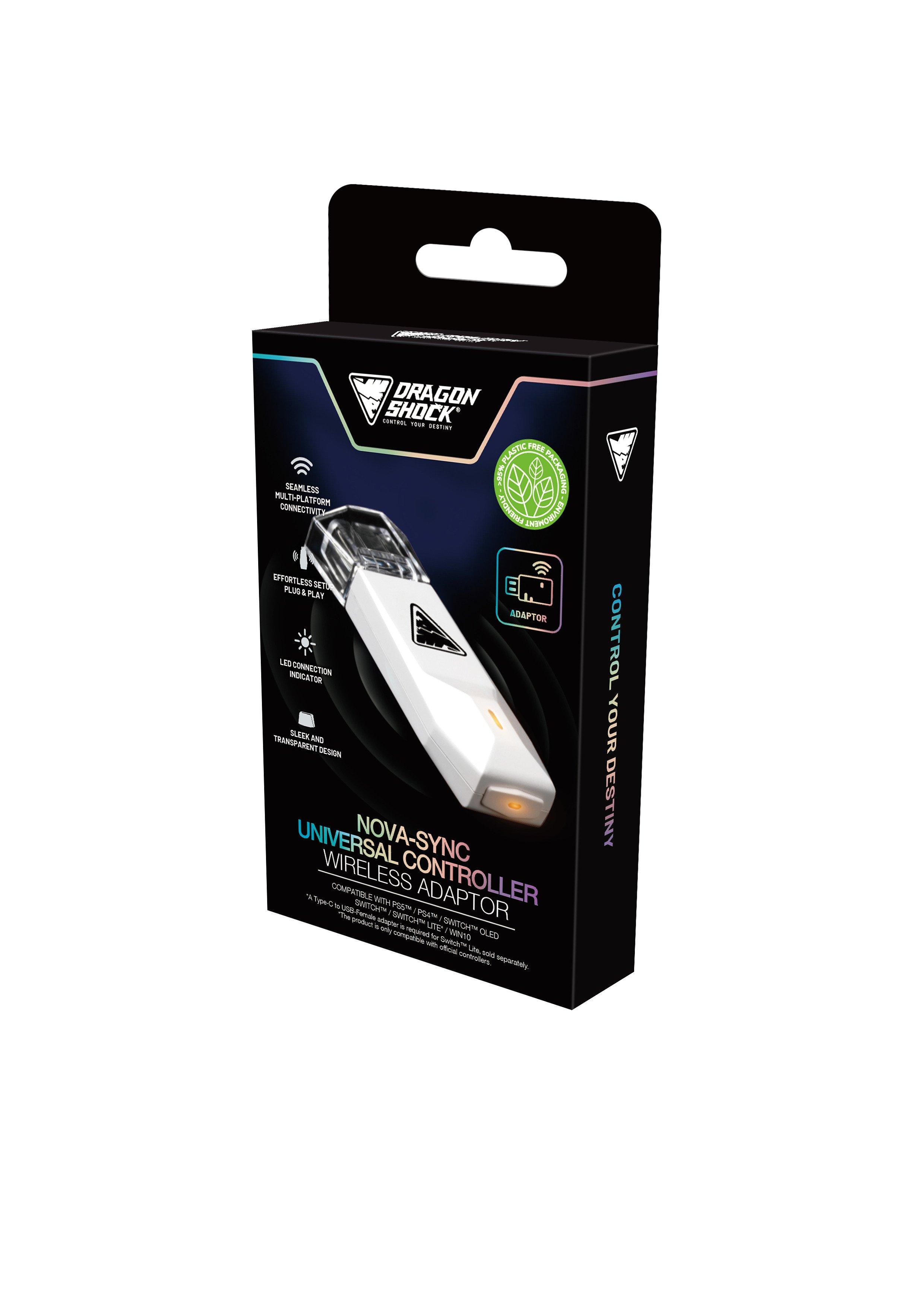 DragonShock - NOVA SYNC - Universele Controllerconverter Wit voor Nintendo Switch, Switch OLED, PS4, PS5, Xbox One en Xbox Series X|S
