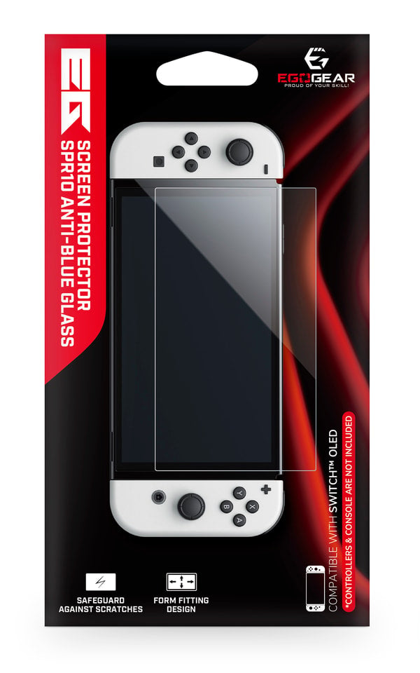 EGOGEAR - SPR10 ANTI-BLUE LIGHT GLASS SCREEN PROTECTOR FOR NINTENDO SWITCH OLED