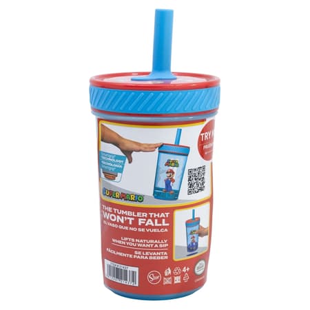 Super Mario - Leuke Emotie Druppel Veilig Silicone Stro Beker (PP) - 370ml