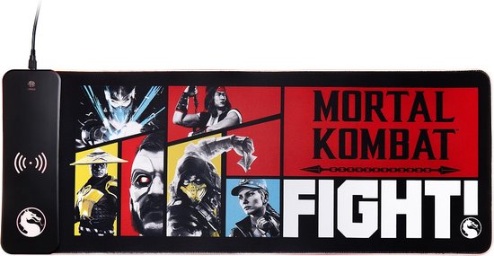 Mortal Kombat - XXL Gaming-Desk Pad + Mobiele Draadloze Lader