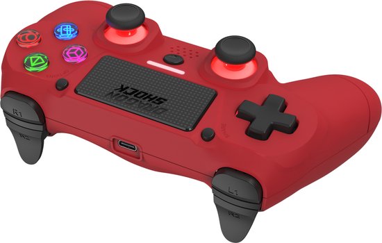 DragonShock - MIZAR BT - Draadloze Controller ROOD - Geschikt voor PS4, PC en Mobile