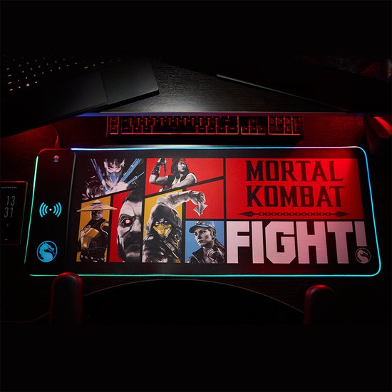 Mortal Kombat - XXL Gaming-Desk Pad + Mobiele Draadloze Lader