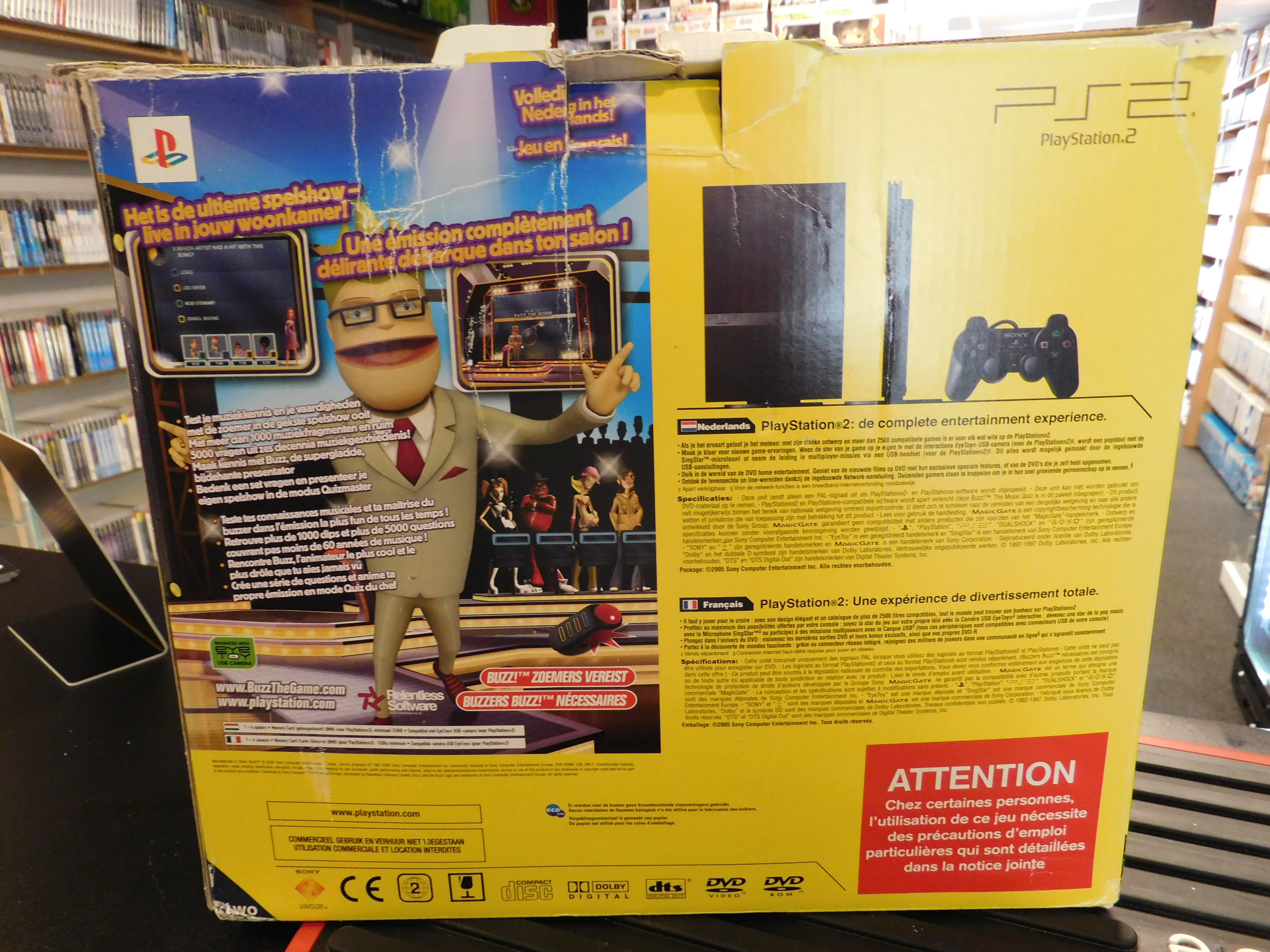 PLAYSTATION 2 SLIM  CONSOLE BUZZ BUNDEL