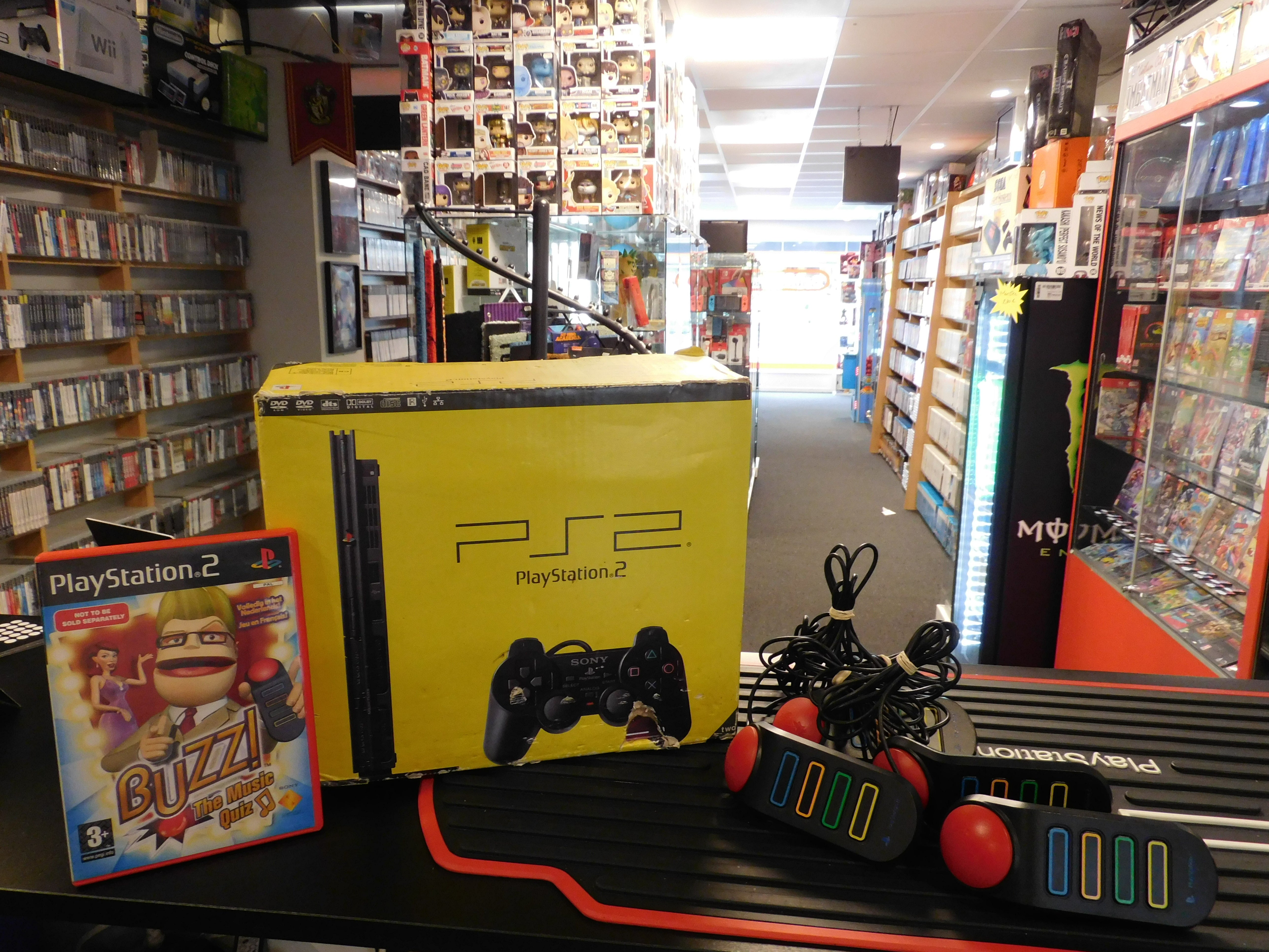 PLAYSTATION 2 SLIM  CONSOLE BUZZ BUNDEL