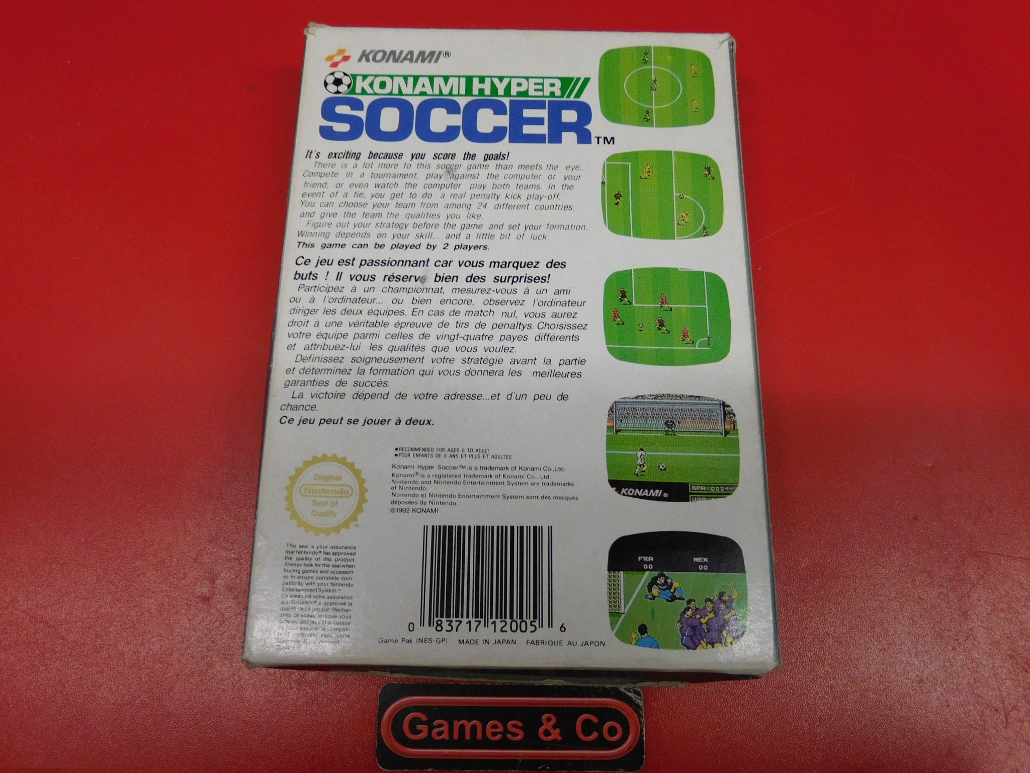 KONAMI HYPER SOCCER NINTENDO NES