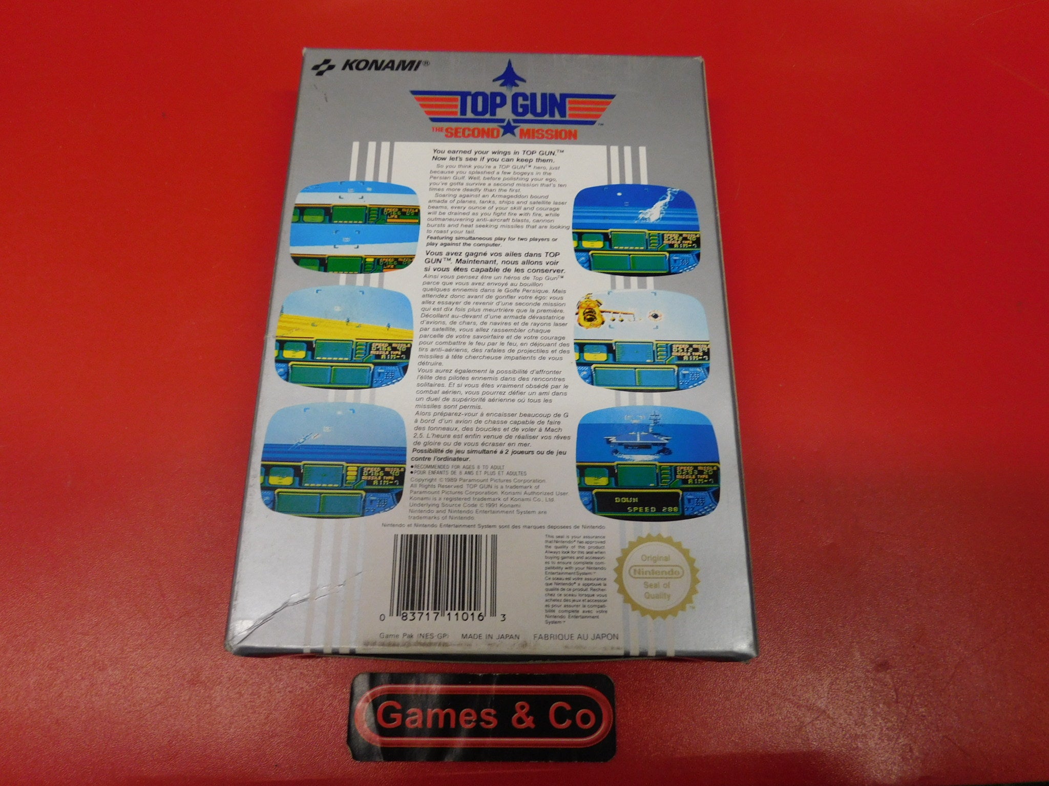 TOP GUN THE SECONS MISSION NINTENDO NES