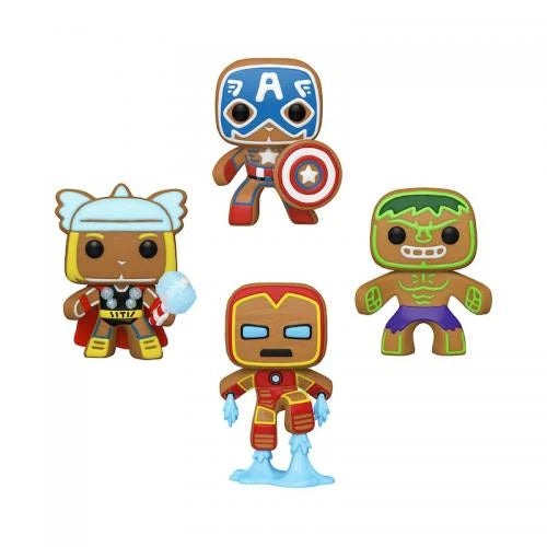 MARVEL - Holiday Gingerbread - 4 Pack Funko Pop GITD SPECIAL EDITION