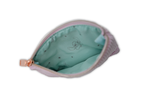 STITCH & ANGEL - Pink Corduroy Fashion Duo Pouch Wallet - '14x10x1cm'