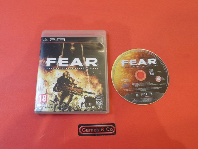 Fear - Playstation 3 game disc and cover, featuring PlayStation 3 Fear game on display.