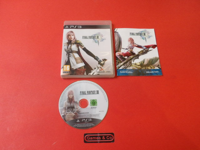 Final Fantasy XIII Playstation 3 disc featuring the game cover and manual.