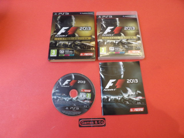 Formula 1 2013 PS3 game including discs and covers displayed on a red background.