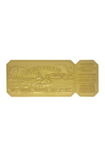 Jaws Replica 1/1 50th Anniversary Regatta Ticket 24k Gold Plated