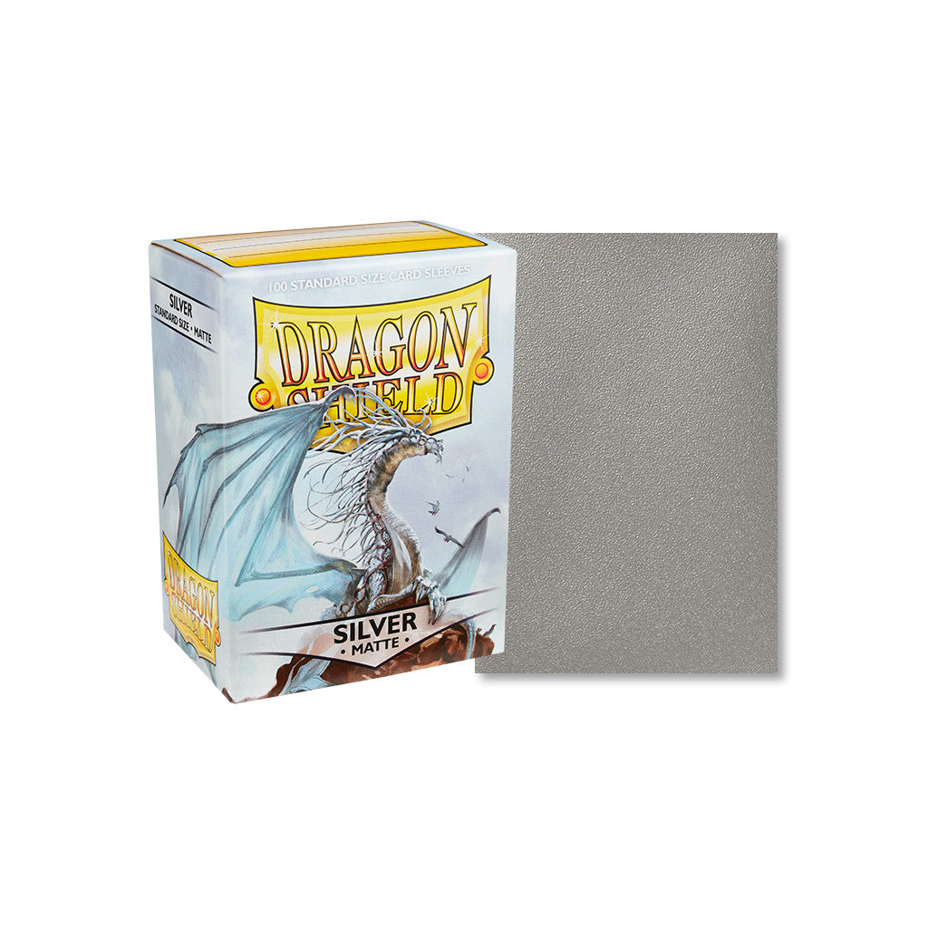 DRAGON SHIELD 100 STANDARD SIZE CARD SLEEVES SILVER MATTE