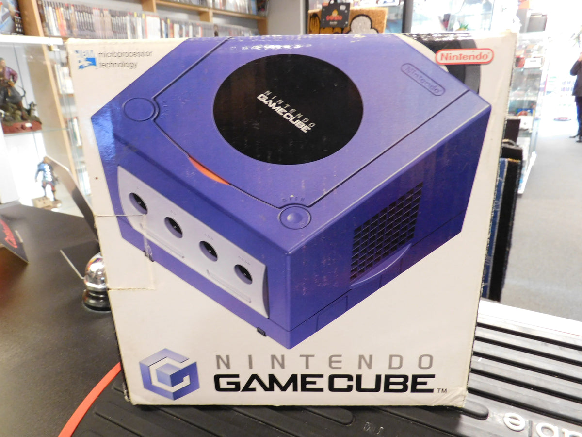 Gamecube Console CIB - Nintendo Gamecube in original packaging with a distinctive purple design.