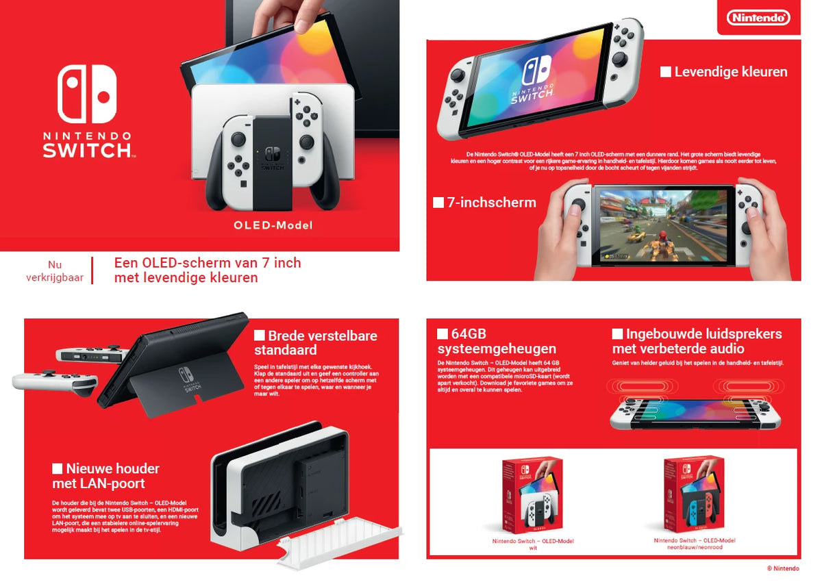 Nintendo Switch OLED-model - Red/Blue